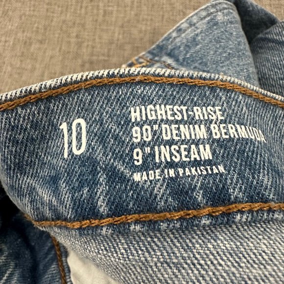 New! a.n.a. a new approach Bermuda Shorts High Rise Denim Cutt Off Shorts Sz 10 - Picture 10 of 13